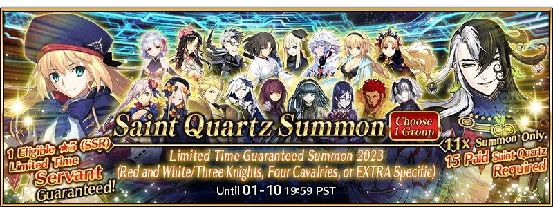 New Year 2023 Red and White/Three Knights, Four Cavalries, or EXTRA Specific Guaranteed Lucky Bag Summon