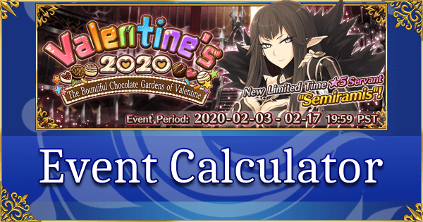 Valentine's 2020 - Event Calculator